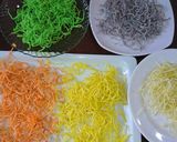 Hình bước làm 6 của món Mứt Đu Đủ Xanh Ngũ Sắc