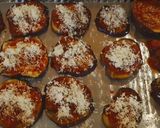 A picture of step 4 of Tina's quick eggplant parmesan.