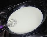 A picture of step 4 of Alfredo fusion pasta.