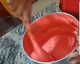 A picture of step 5 of Pinky mixed fruit Cupcakes.