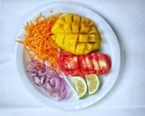 A picture of step 1 of Carrot,mango salsa #themechallenge.