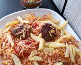 عکس مرحله 4 از دستور سماق پلو دودی