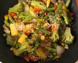 A picture of step 5 of Kung Pao Vegetables.