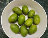 A picture of step 1 of Sour Hog Plum or Amra Chutney.