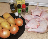Foto del paso 1 de la receta: Muslo y contramuslo al horno con patatas