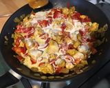 Une image de l'étape 9 de Poulet curry coco poivrons rouges.