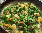 A picture of step 5 of Spinach potatoes bhaji (palak batata bhaji).