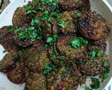 A picture of step 4 of Arvi (colocasia) leaves Dhokla/Patra.