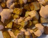 A picture of step 5 of Patatas Bravas.