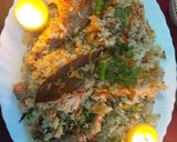 A picture of step 3 of Chicken polaw.