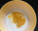 A picture of step 3 of Mango Mousse eggless.