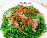 Hình bước làm 4 của món Nụ mướp xào thịt bò