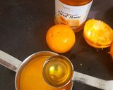 A picture of step 4 of Basbousa soaked in Orange & Honey syrup.