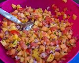 A picture of step 1 of Tropical Fruit Salsa.