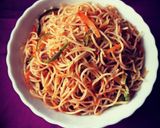 A picture of step 2 of Veg Hakka Noodles.