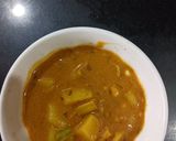 A picture of step 4 of Creamy Banana stem curry.