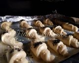 A picture of step 8 of Nutella stuffed croissants.