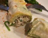 Foto del paso 5 de la receta: Panqueque con Relleno de Pechuga de Pollo Ricota y Espinaca