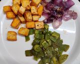 A picture of step 4 of Kadai paneer.