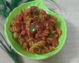A picture of step 8 of Sprial Pasta in Red Sauce (My Style).