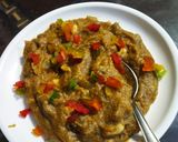 A picture of step 3 of Besan jaggery halwa.