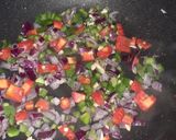 A picture of step 2 of Chilli Chana with tea.