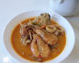 Foto langkah ke 4 dari resep Laksa seafood (keto friendly).