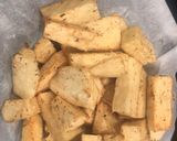 A picture of step 2 of Fried Yam.