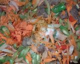 Foto del paso 3 de la receta: Arroz con verduras, carnes, mortadela y huevo