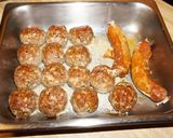 A picture of step 3 of Vegetable Fettuccine with Meatballs and Homemade Chorizo, Jon Style.