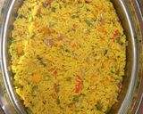 A picture of step 3 of Fried rice with pepper chicken.