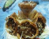 A picture of step 7 of Dabeli cones.