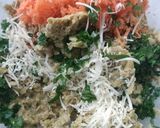 Foto del paso 3 de la receta: Hamburguesa de arvejas con papines y ensalada 🌱