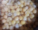 A picture of step 2 of Matar ki chaat.