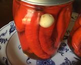 A picture of step 1 of California Farm Pickled Mild Red Peppers.