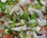 A picture of step 7 of Chatpata Mexican Kacchi keri Pizza Chat.