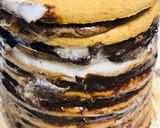 A picture of step 4 of Mcvities digestive chocolate fondant tower cake.