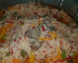 A picture of step 7 of #Jollof rice contest#.