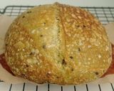 Foto langkah ke 24 dari resep Wijen Hitam Putih Pandan Sourdough Bread (Open Bake Method).