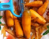 A picture of step 1 of Millet and carrot drink.