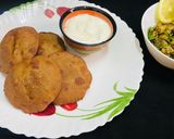 A picture of step 8 of Rajgara poori.