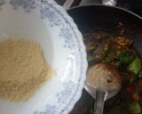 A picture of step 1 of Capsicum besan bhaji.