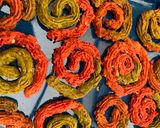 A picture of step 8 of Baked Spinach & Beetroot Jowar Chaklis.