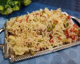 A picture of step 2 of Vegetables Rice.