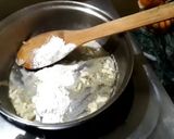 A picture of step 6 of Italian panner ravioli with pink sauce.