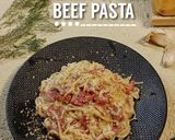 Foto langkah ke 5 dari resep Creamy Garlic Beef Pasta.