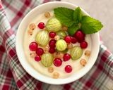 Hình bước làm 3 của món 💚 Phô Mai Tươi & Quả Lý Chua