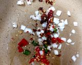 A picture of step 2 of My Jacket Chips with chilli and onion flavouring.