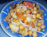 A picture of step 4 of ALU Chana chaat.