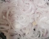 A picture of step 1 of Crispy Fried onions / birista.